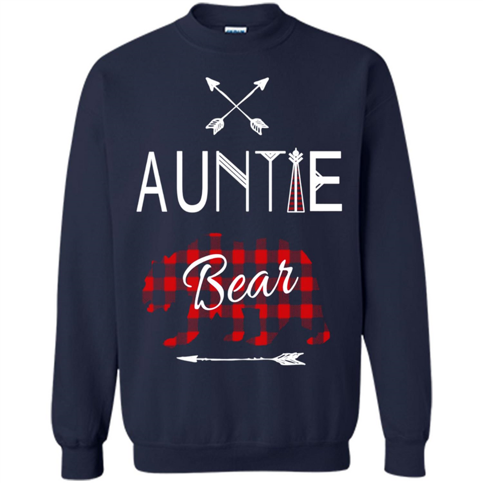 Aunt Shirt Buffalo Plaid Family Camp Bear Tee - Sweatshirt