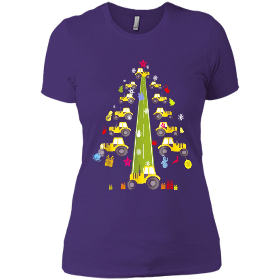 Tractor Car Christmas Tree T-shirt For Drivers