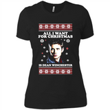 All I want for Christmas is Dean Winchester sweater - Ladies' Boyfriend T-Shirt