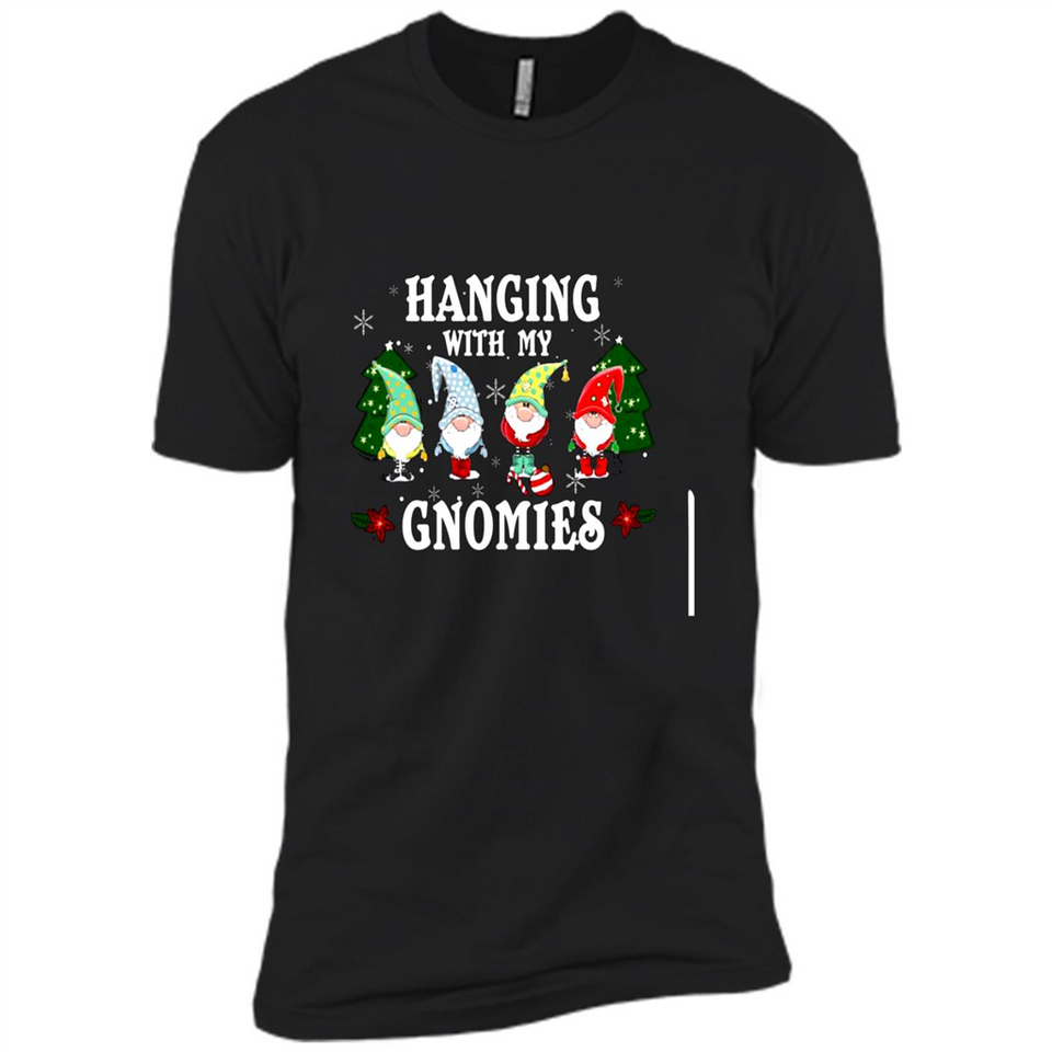Christmas Garden Gnome Hanging With My Gnomies - Premium Short Sleeve T-Shirt