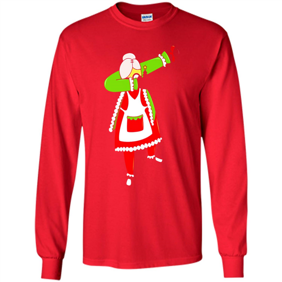 Funny Dabbing Mrs. Santa Claus Christmas Dab - Long Sleeve T-Shirt
