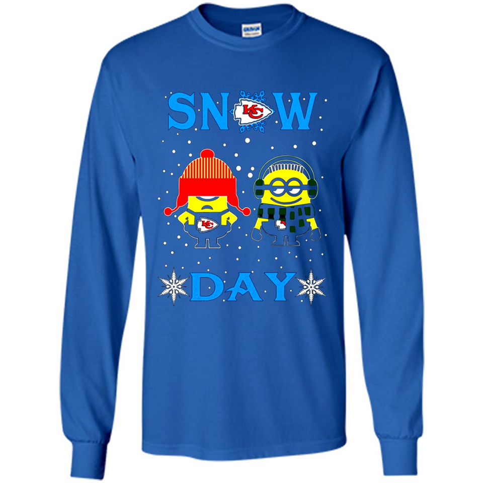 Snow Day Shirt For Kansas City Chiefs Vs Minion Fans Cotton pingpong