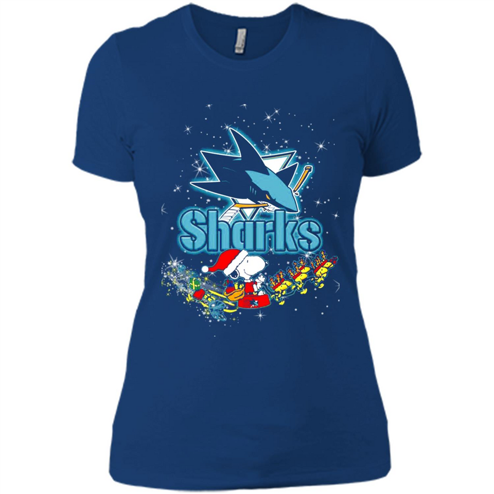 Snoopy Christmas San Jose Sharks - Ladies' Boyfriend T-Shirt