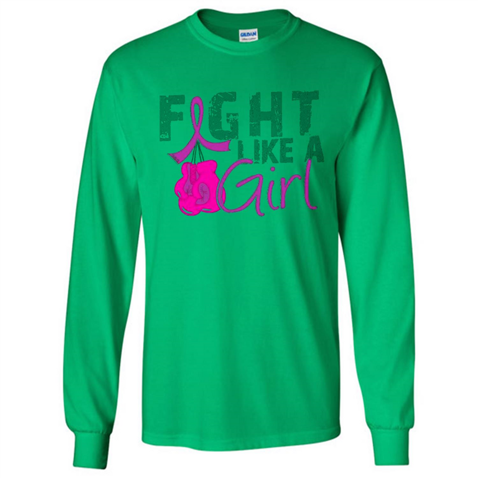 Fight Like A Girl Breast Cancer Awareness - Long Sleeve T-Shirt