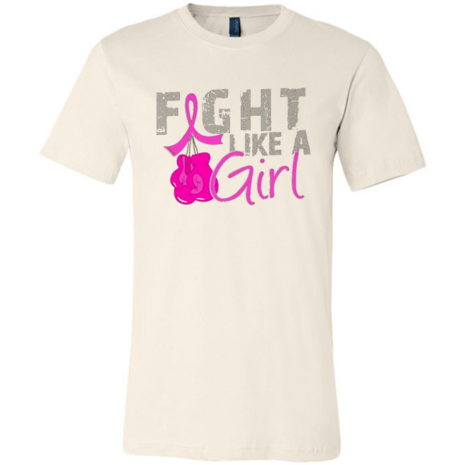 Fight Like A Girl Breast Cancer Awareness - Canvas Unisex T-Shirt