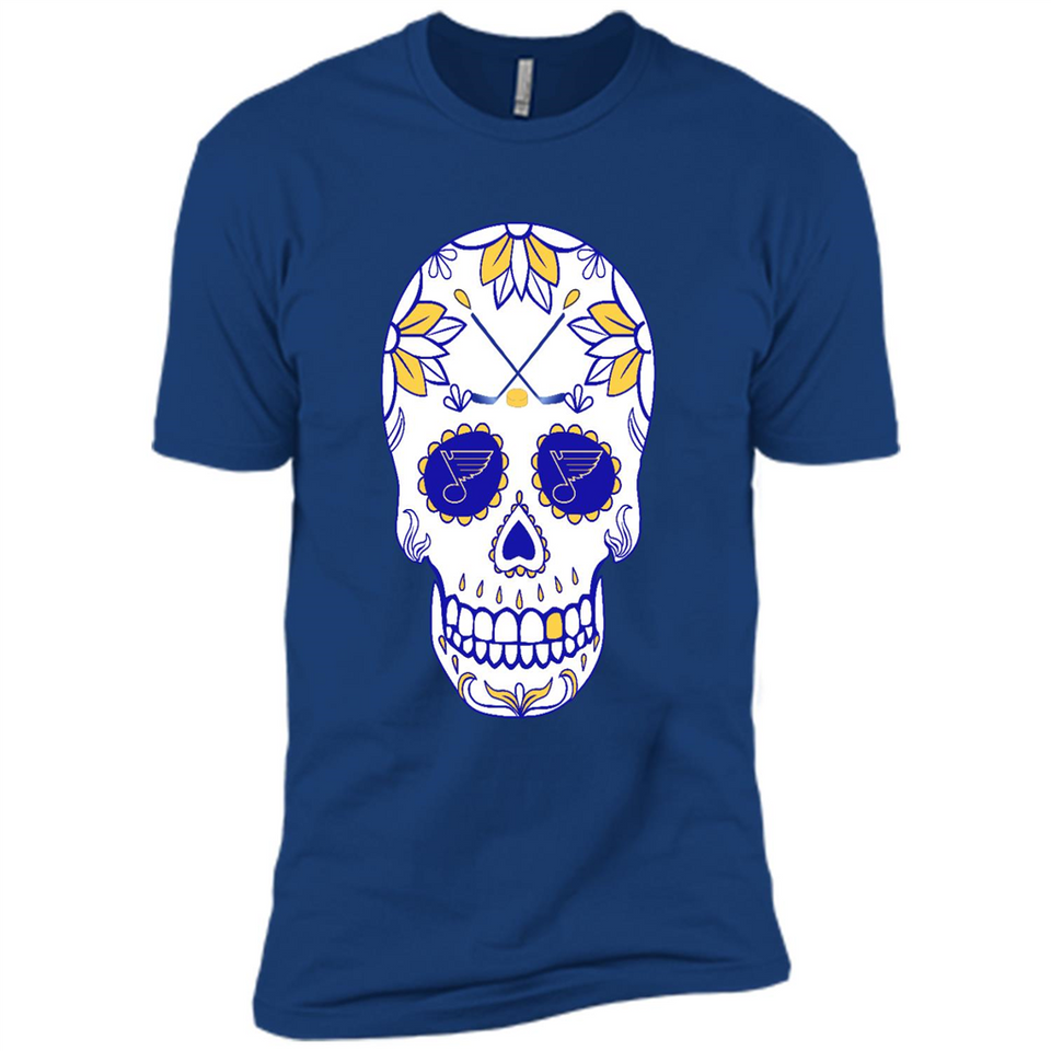St. Louis Blues Hockey Sugar Skull Day of the Dead