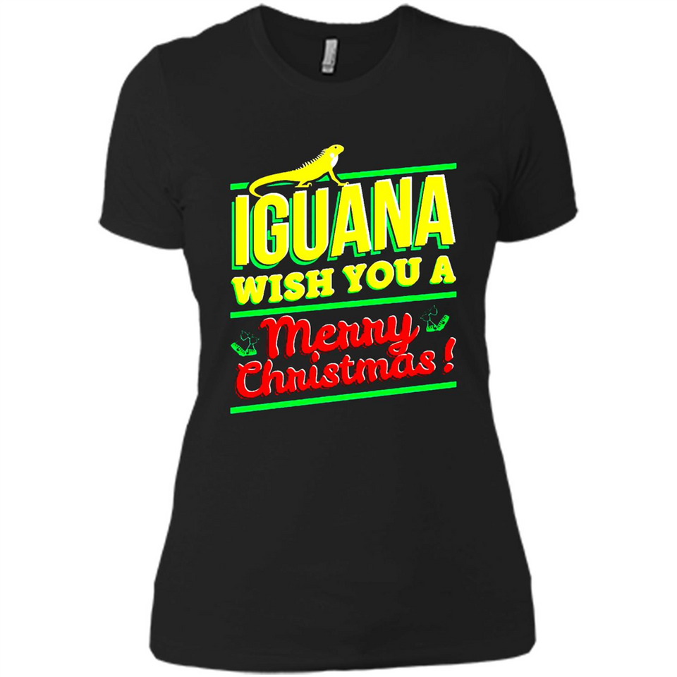 Iguana Wish You A Merry Christmas Animal - Ladies' Boyfriend T-Shirt