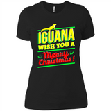 Iguana Wish You A Merry Christmas Animal - Ladies' Boyfriend T-Shirt