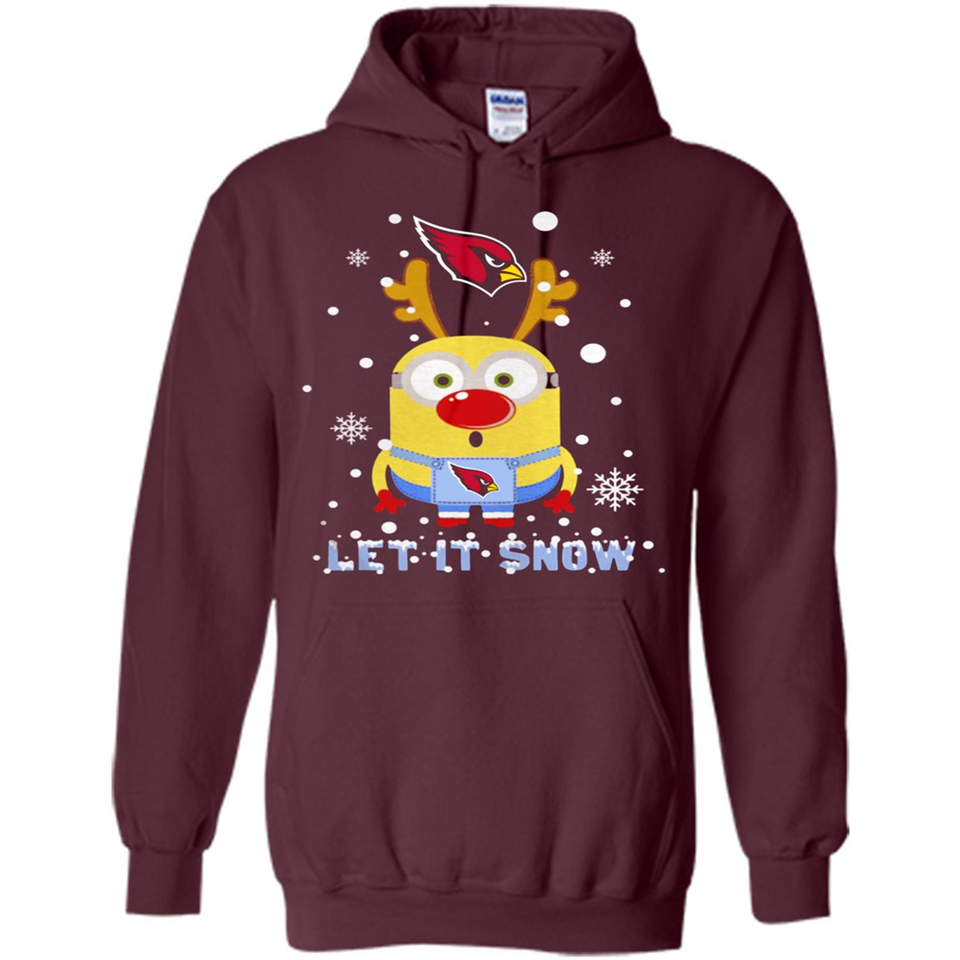 Minion Arizona Cardinals Ugly Christmas Sweater Let it Snow - Hoodie