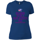 Reasons to be a Columbus Blue Jackets Fan Complete List on Back - Ladies' Boyfriend T-Shirt