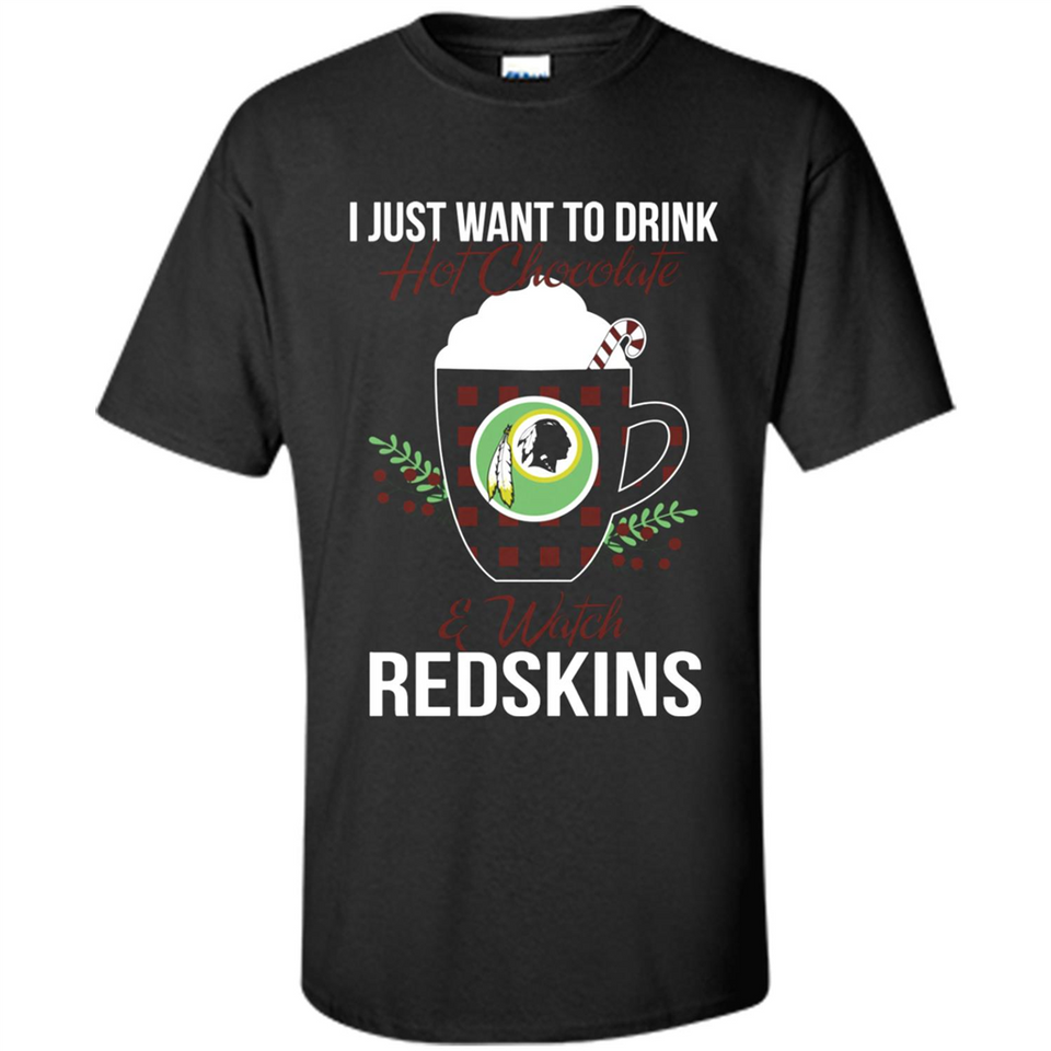 I Just Want To Drink Hot Chocolate & Watch Washington Redskins Ugly Christmas Sweater PINGPONG