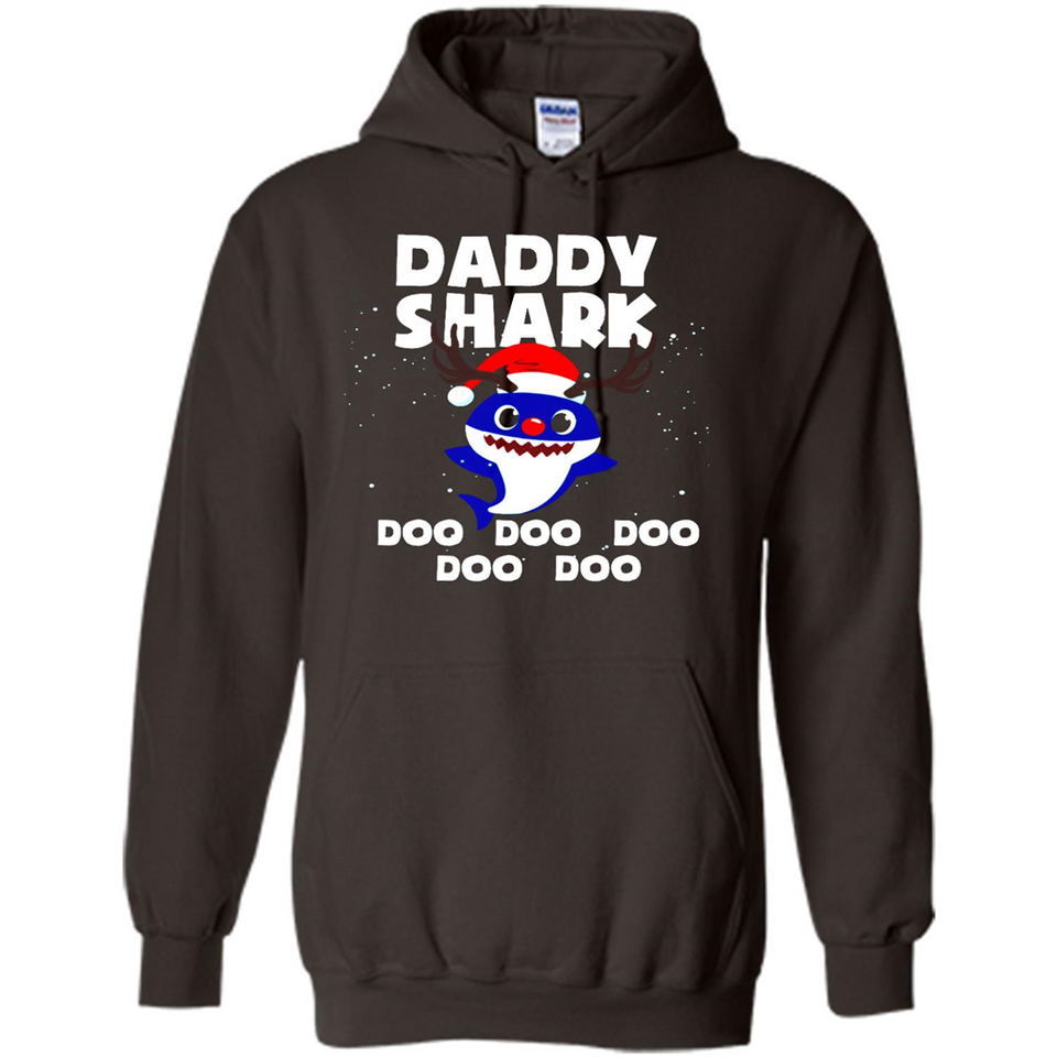 Daddy Shark Costume Reindeer Funny Christmas T-Shirt - Hoodie