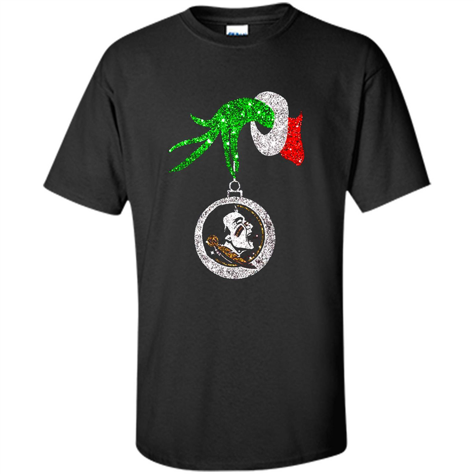 Amazing Florida State Seminoles Glitter Grinch Monogram Ornament Christmas Gift - Shirt