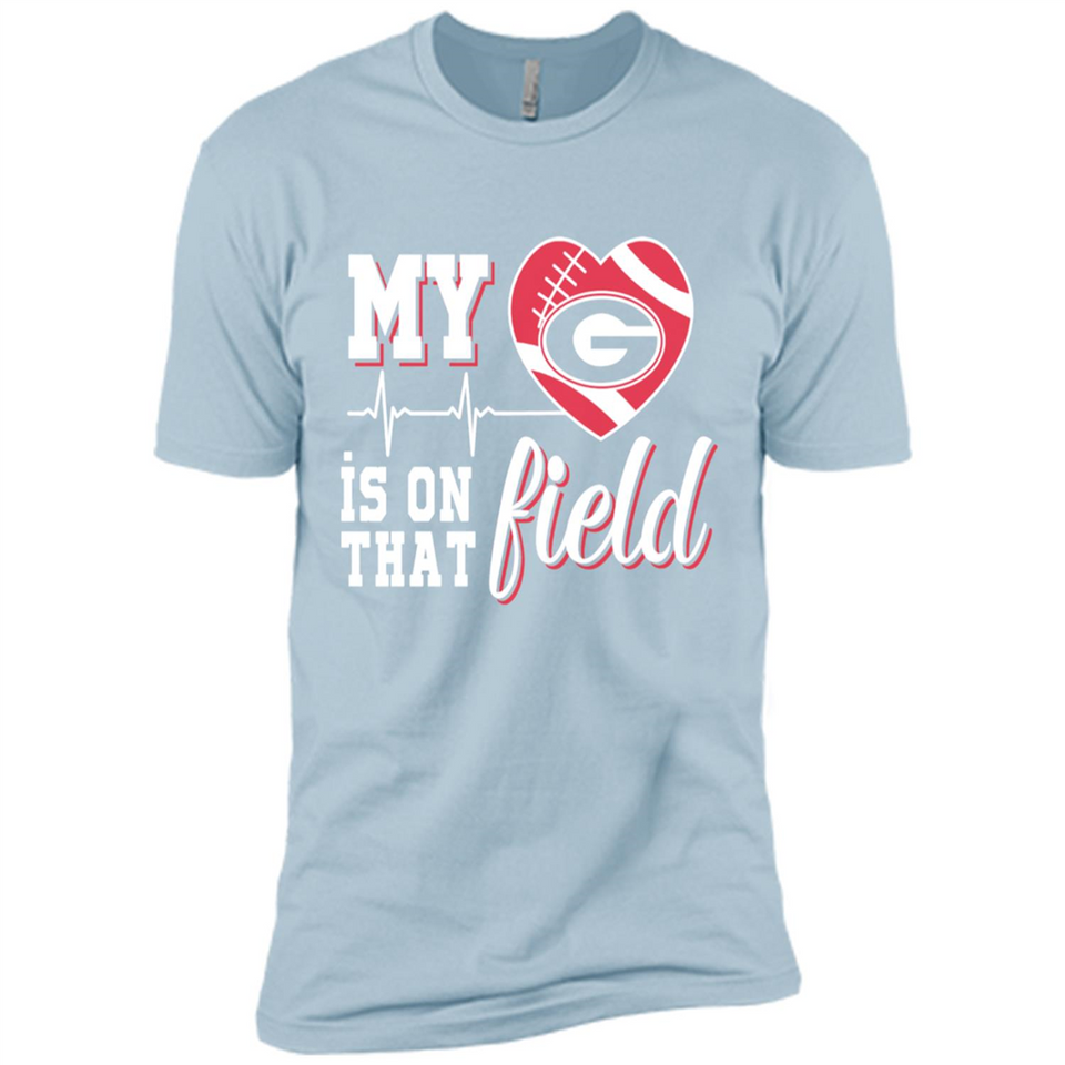 Georgia Bulldogs Football My Heart is on that Field - Premium Short Sleeve T-Shirt