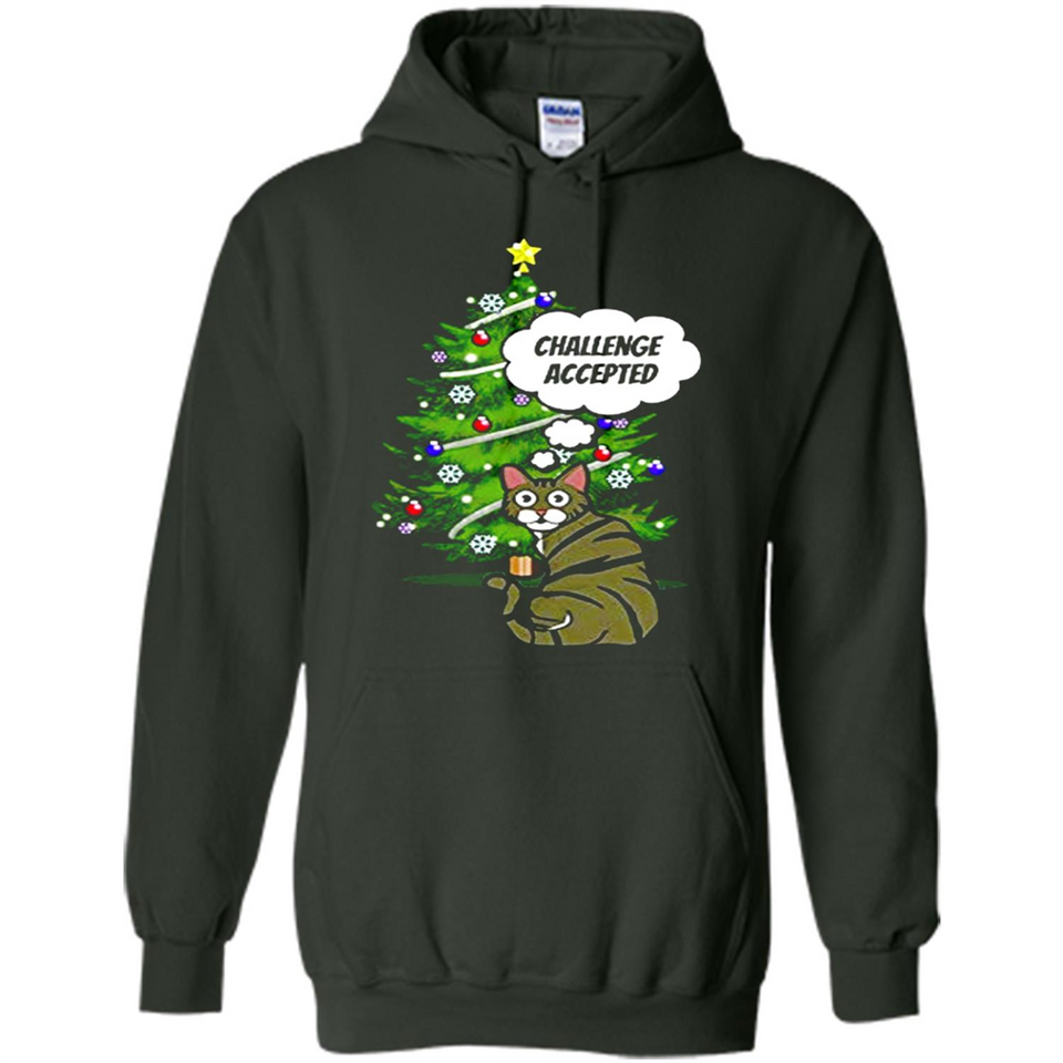 Christmas Tree Cat Long Sleeve Christmas Shirt for Cat Lover - Hoodie
