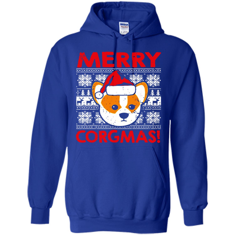 Funny Christmas Santa Corgi Dog Merry Corgmas - Hoodie