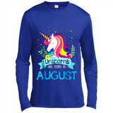 Unicorns are born in August Birthday Rainbow Gift Custom Ultra Cotton