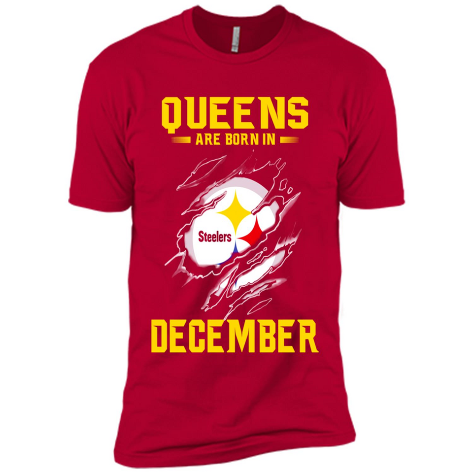 Queens Are Born In December - Pittsburgh Steelers Football - Premium Short Sleeve T-Shirt