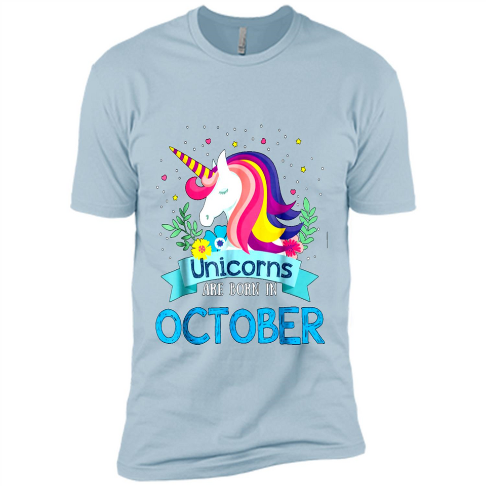Unicorns are born in October Birthday Rainbow Gift Ladies Custom