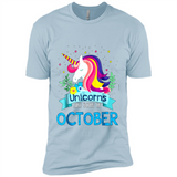 Unicorns are born in October Birthday Rainbow Gift Ladies Custom