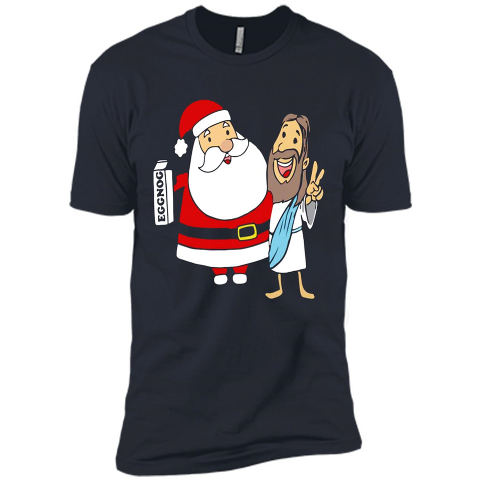 Eggnog Santa And Jesus Christmas