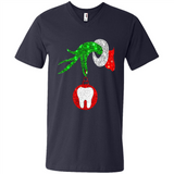 Christmas Nurse Grinch hand holding clinic dental ornament - Men's V-Neck