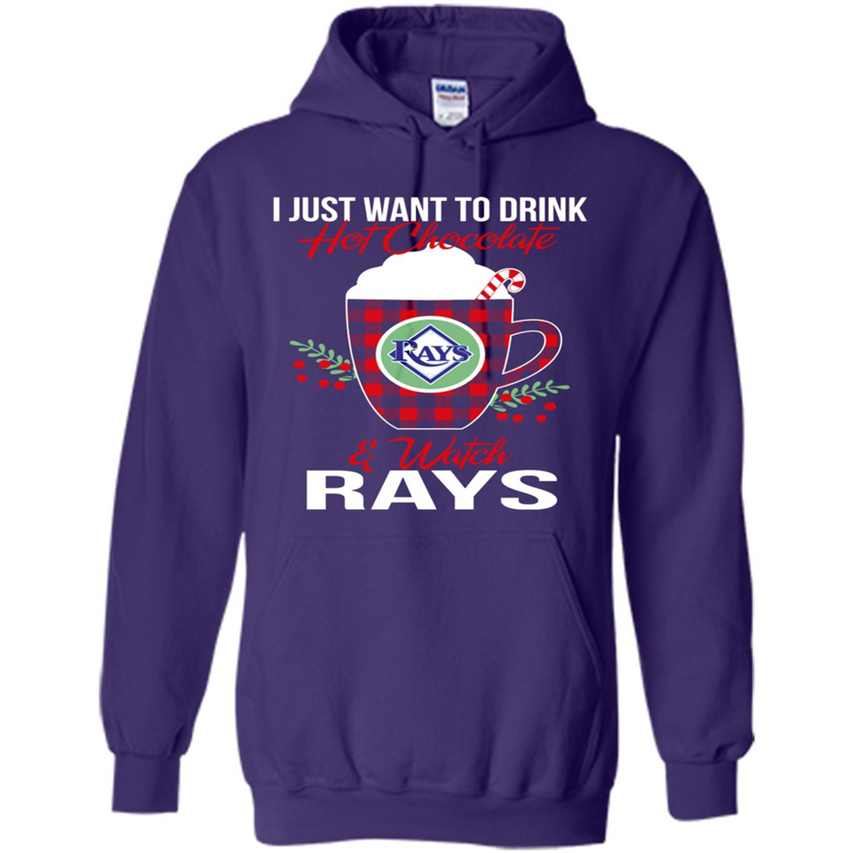 I Just Want To Drink Hot Chocolate & Watch Tampa Bay Rays Ugly Christmas Sweater PINGPONG
