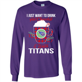 I Just Want To Drink Hot Chocolate & Watch Tennessee Titans Ugly Christmas Sweater PINGPONG