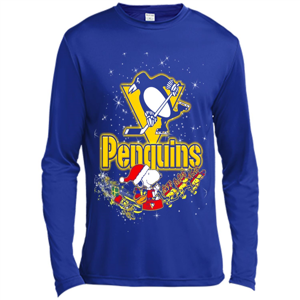 Snoopy Christmas Pittsburgh Penguins - Canvas Long Sleeve T-Shirt