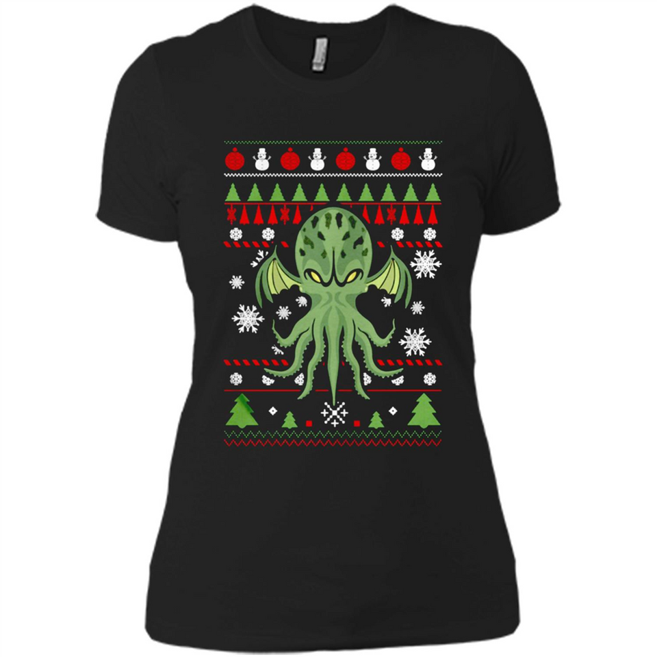 Octopus Ugly Sweater Christmas - Ladies' Boyfriend T-Shirt