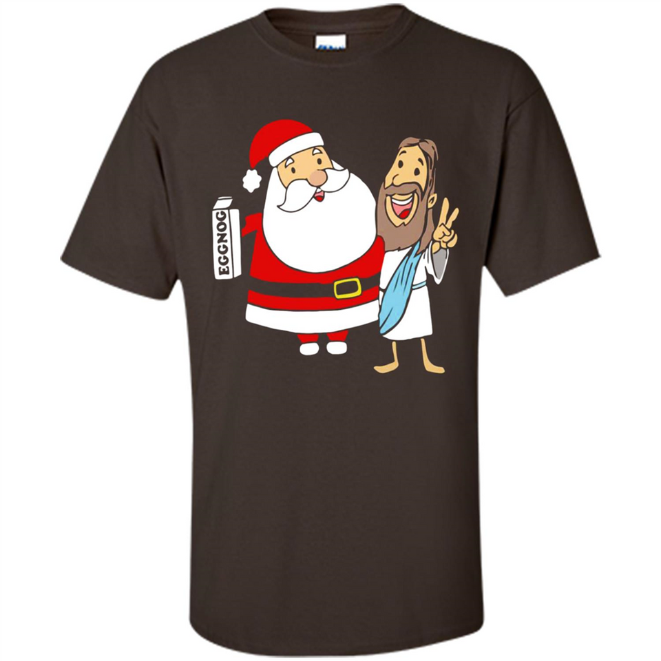 Eggnog Santa And Jesus Christmas