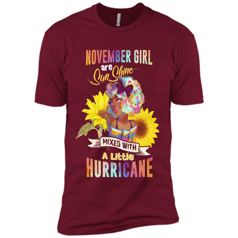 November Girls Sunflower - Premium Short Sleeve T-Shirt