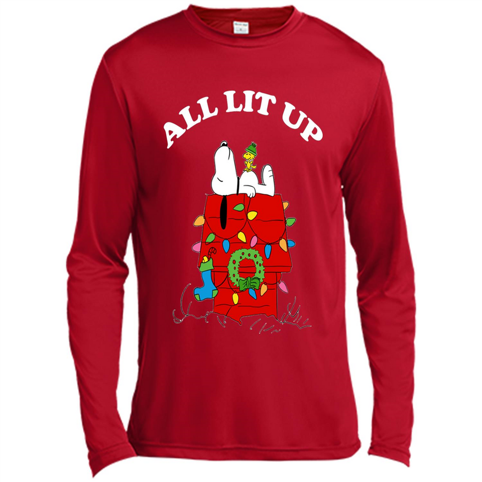 Peanuts By Schulz Snoopy Young Men_s Christmas SweatShirt - Canvas Long Sleeve T-Shirt