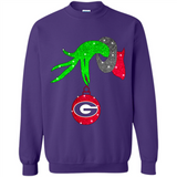 GRINCH HAND HOLDING GEORGIA BULLDOGS GLITTER CHRISTMAS PINGPONG