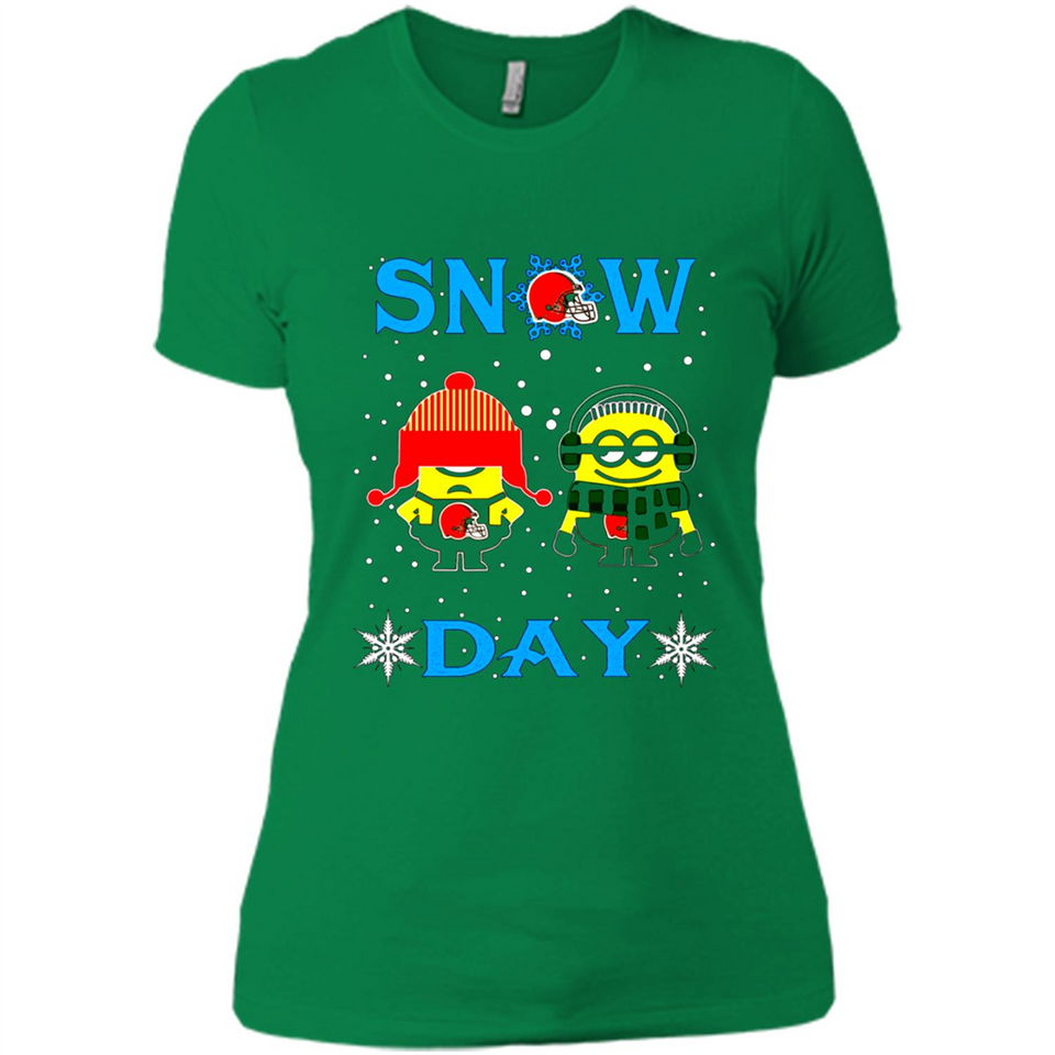 Snow Day Shirt For Cleveland Browns Vs Minion Fans pingpong