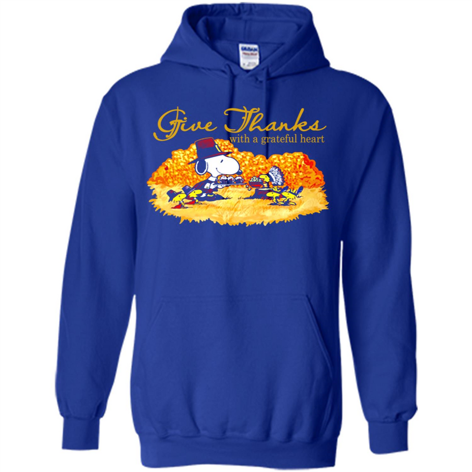 Snoopy Thanksgiving Give Thanks With A Grateful Heart - Hoodie