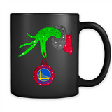 GRINCH HAND HOLDING GOLDEN STATE WARRIORS GLITTER CHRISTMAS PINGPONG