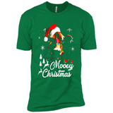 Mooey Christmas Cow Santa Christmas Lover Lights Sweatshirt - Premium Short Sleeve T-Shirt