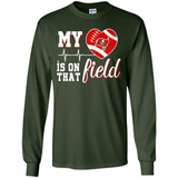 Tampa Bay Buccaneers Football My Heart is on that Field - Long Sleeve T-Shirt
