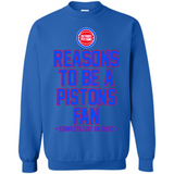Reasons to be a Detroit Pistons Fan Complete List on Back - Sweatshirt
