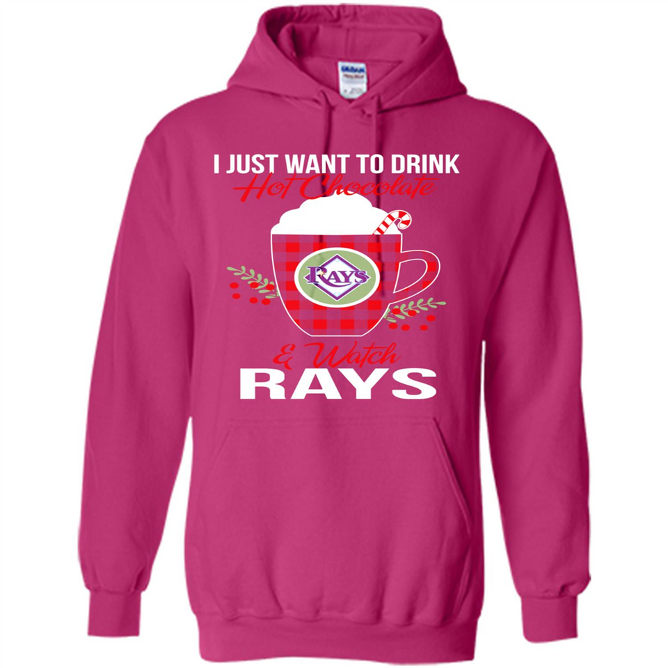 I Just Want To Drink Hot Chocolate & Watch Tampa Bay Rays Ugly Christmas Sweater PINGPONG