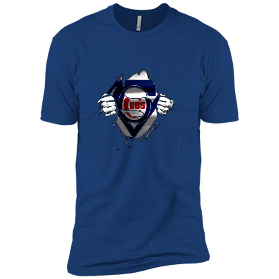 Chicago Cubs And Superman Fans - Premium Short Sleeve T-Shirt