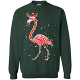 Christmas Lights Flamingo Wearing Santa Hat Funny Xmas - Sweatshirt