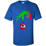 GRINCH HAND HOLDING COLORADO AVALANCHE GLITTER CHRISTMAS PINGPONG