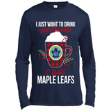 I Just Want To Drink Hot Chocolate & Watch Toronto Maple Leafs Ugly Christmas Sweater PINGPONG