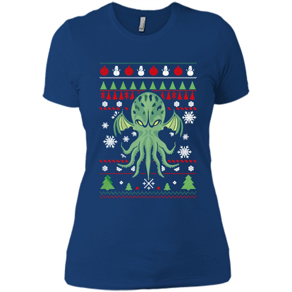 Octopus Ugly Sweater Christmas - Ladies' Boyfriend T-Shirt