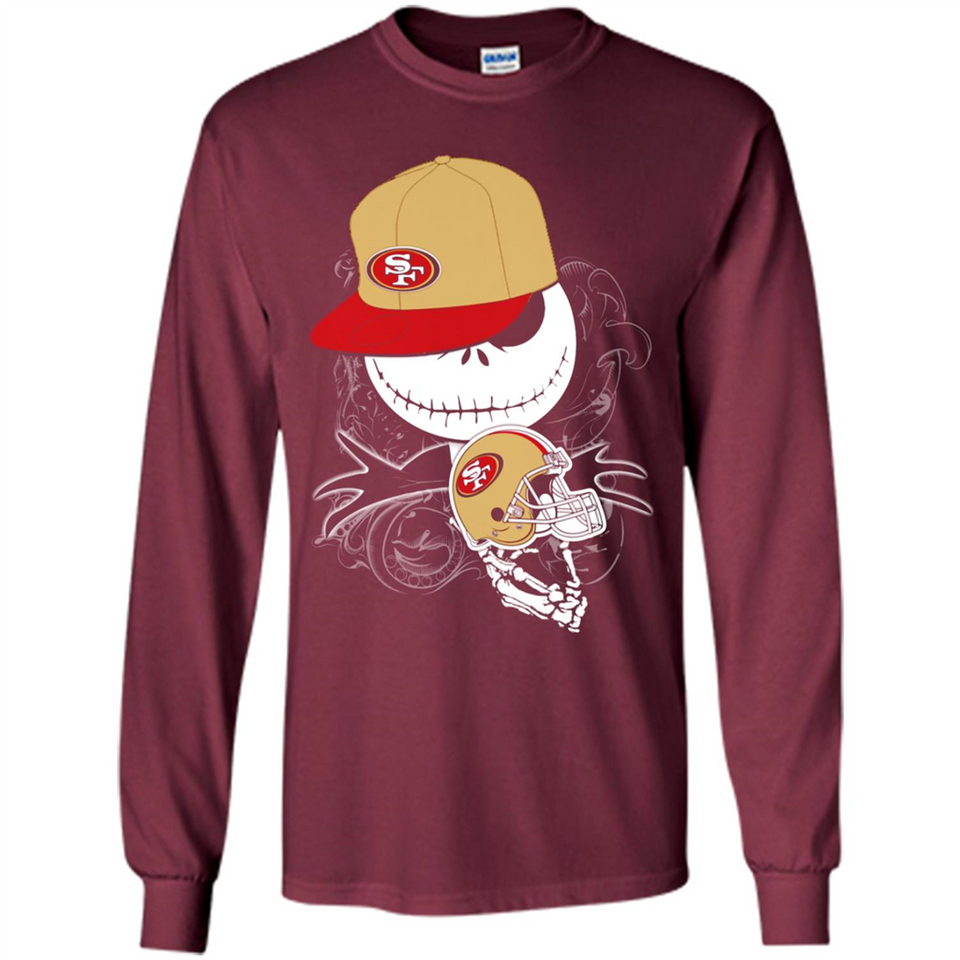 Jack Skellington The Nightmare Before Christmas-49ers Football - Long Sleeve T-Shirt