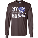 Washington Huskies Football My Heart is on that Field - Long Sleeve T-Shirt