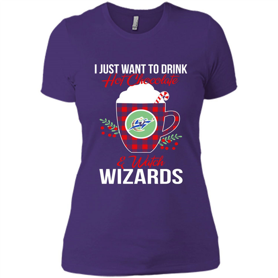 I Just Want To Drink Hot Chocolate & Watch Washington Wizards Ugly Christmas Sweater PINGPONG
