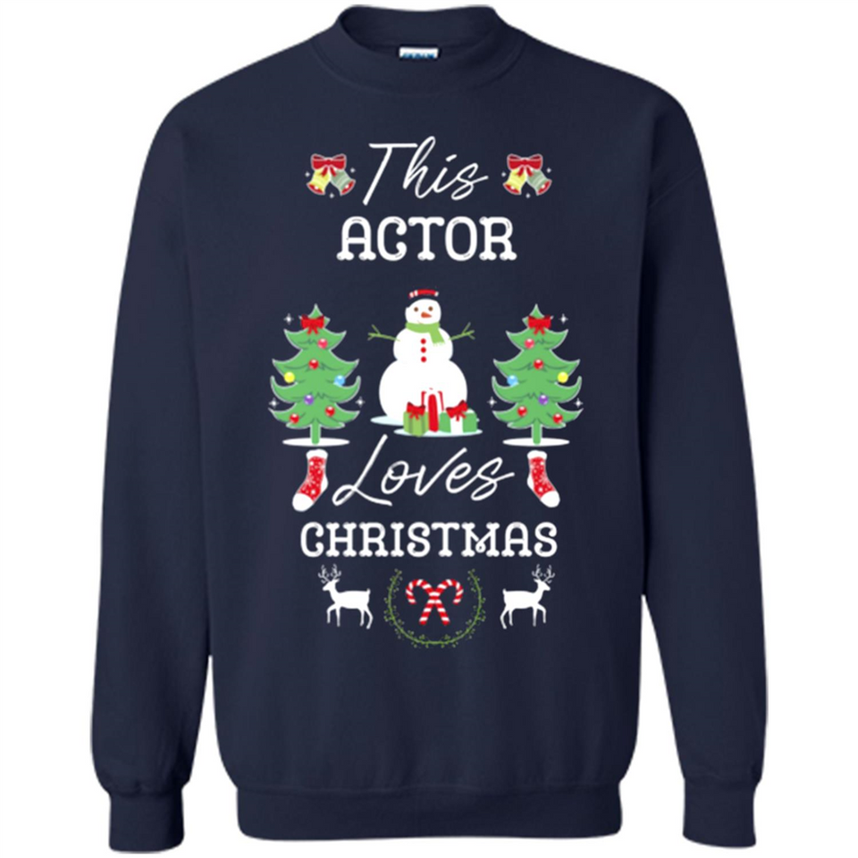 This Actor Loves Christmas Tree Shirt with Snowman